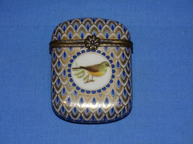 Antique French Finely Decorated Porcelain Calling Card Case