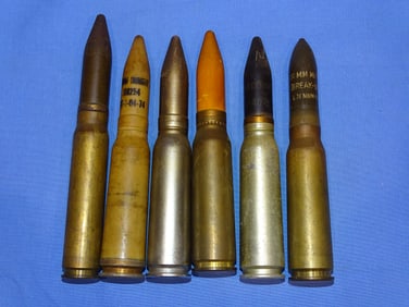 Inert / Dewat Ordnance, WWII - Vietnam War Era 20mm Artillery Shell Lot