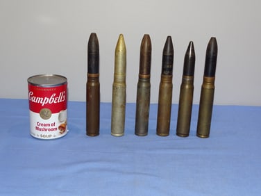 Inert / Dewat Ordnance, WWII - Vietnam War Era 20mm Artillery Shell Lot