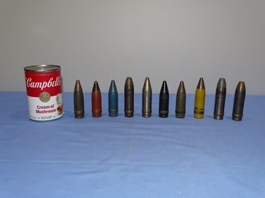Inert / Dewat Ordnance, WWII - Vietnam War Era 20mm Artillery Projectile Lot