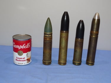 Inert / Dewat Ordnance, WWII - Vietnam War Era 30mm Artillery Shell Lot