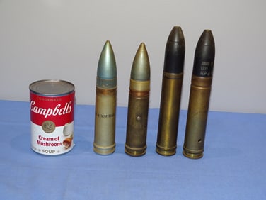 Inert / Dewat Ordnance, WWII - Vietnam War Era 30mm Artillery Shell Lot