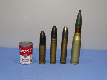 Inert / Dewat Ordnance, WWII - Vietnam War Era 30mm Artillery Shell Lot