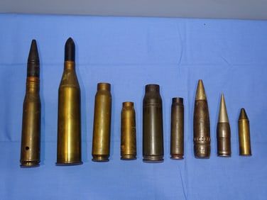 Inert / Dewat Ordnance, WWII - Vietnam War Era 20mm & 30mm Artillery Shell Lot