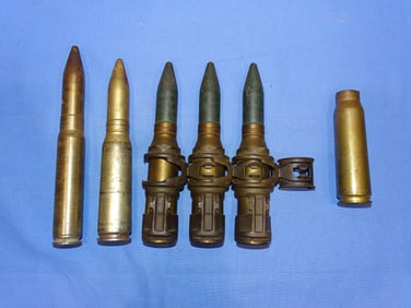 Inert / Dewat Ordnance, WWII - Vietnam War Era 20mm Artillery Shell Lot