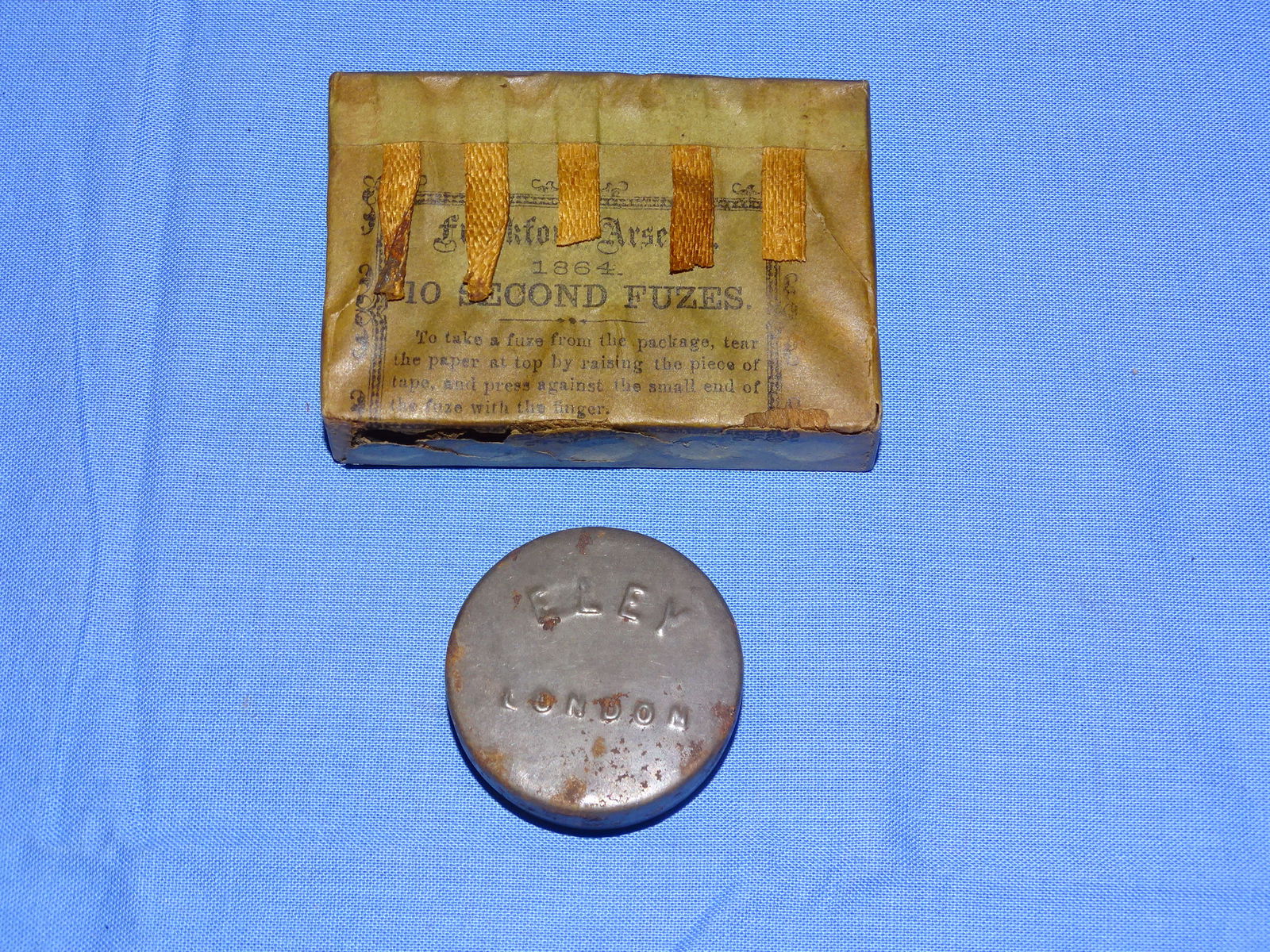 Civil War Era 1864 Frankfort Arsenal Artillery Fuse & ELEY London Percussion Caps (1 of 5)