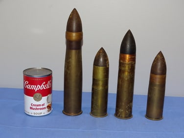 Inert / Dewat Ordnance, WWII - Vietnam War Era 37mm Artillery Shell Lot