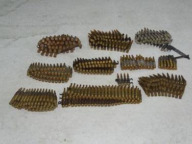 WWII Era U.S., German, Linked / Belted Ammo .30-06, 8mm