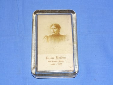Vintage Lizzie Borden Glass Paperweight