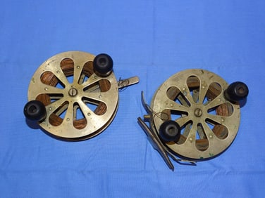 Vintage Metal Fishing Reel Pair, Ocean City