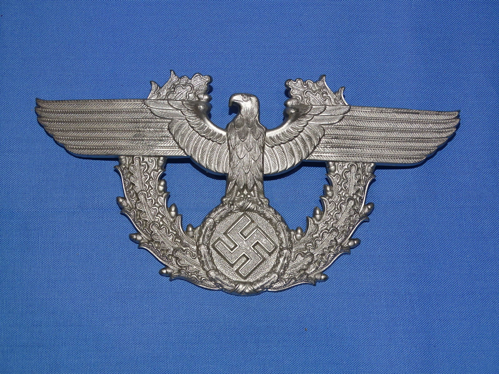 WWII German Police Shako Helmet Eagle Frontplate, C.T.D. (1 of 6)