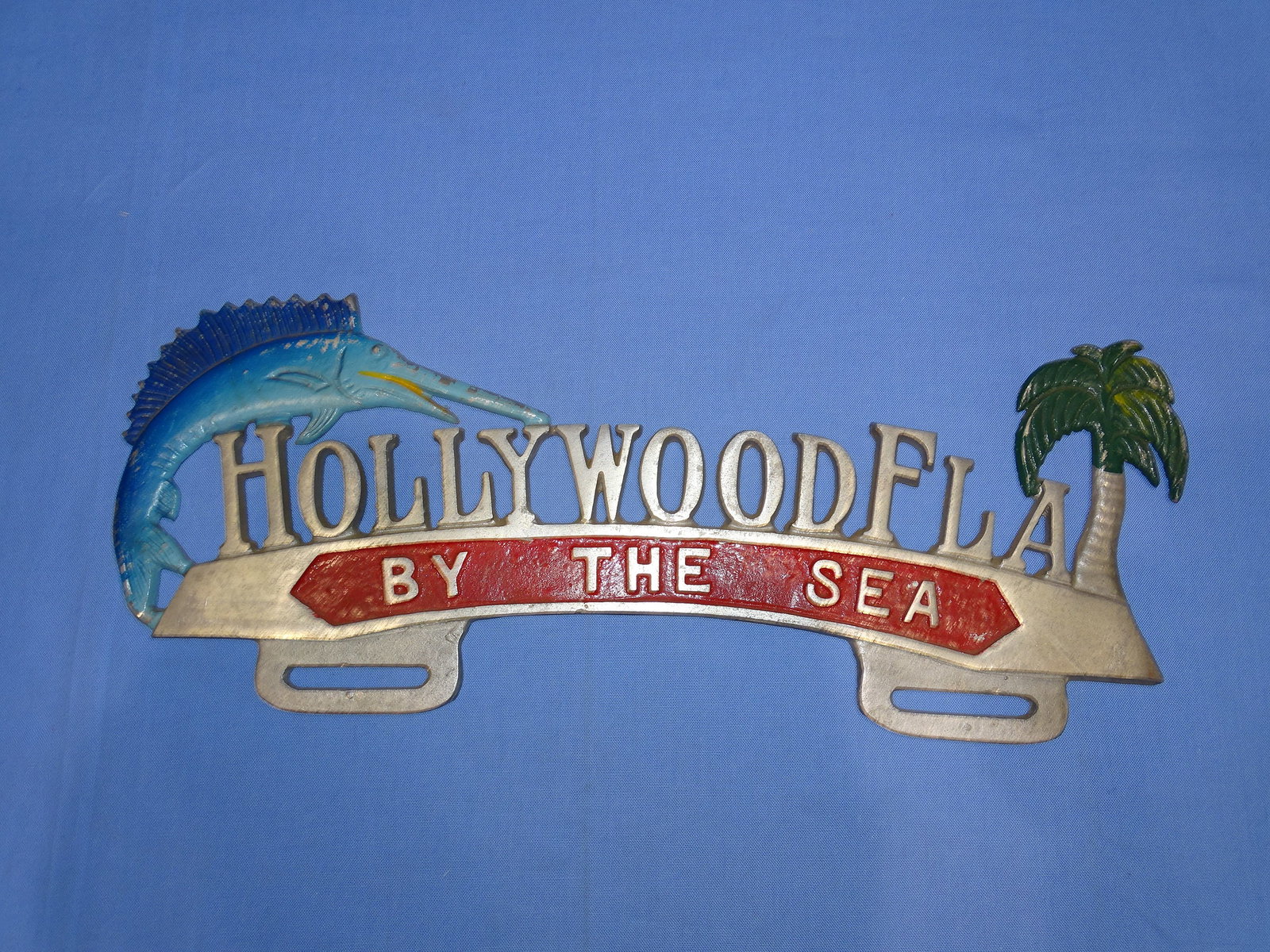 Vintage License Plate Topper, HOLLYWOOD FLA By the Sea (1 of 4)