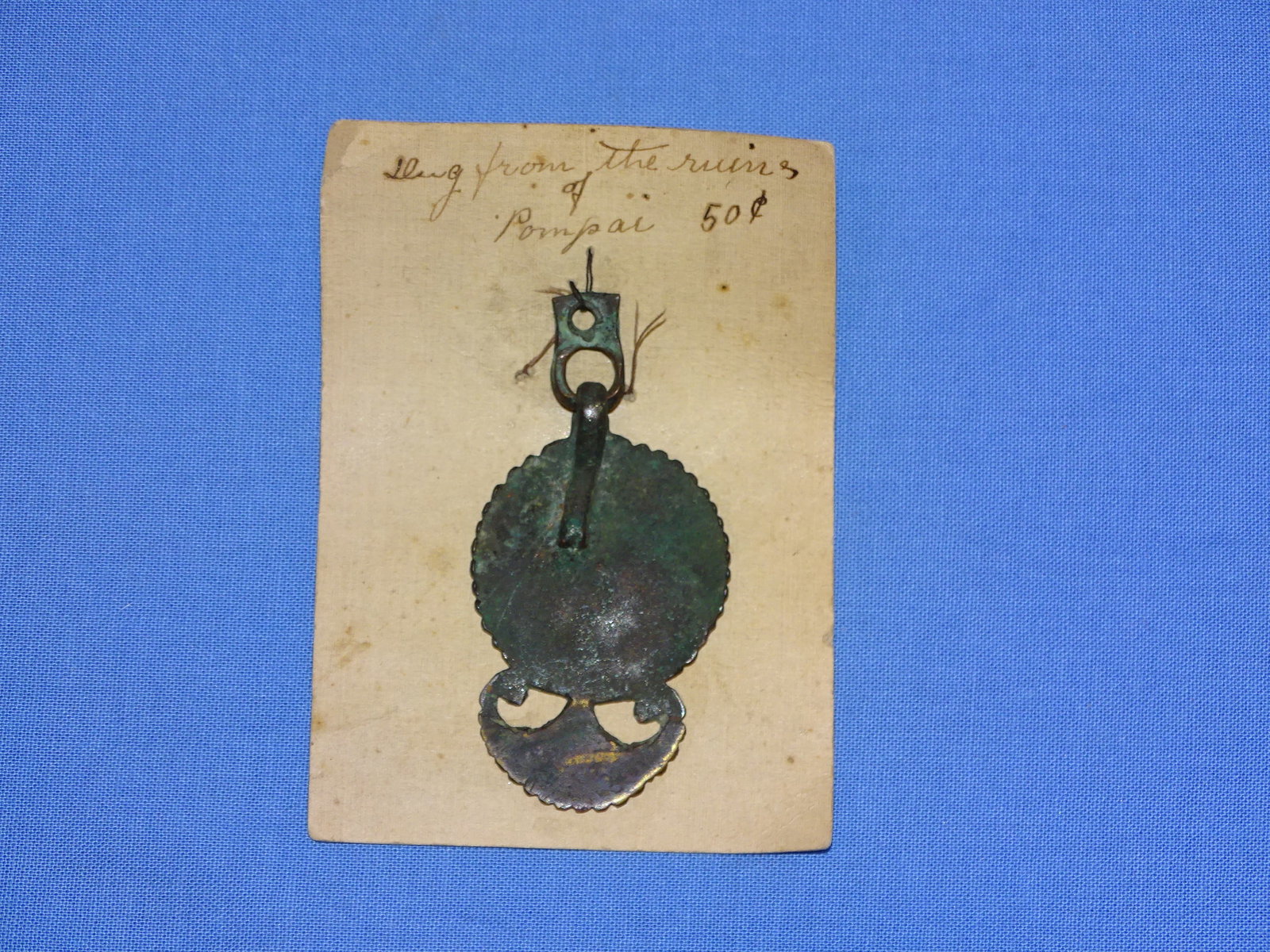 Roman Pompeiian Bronze Pendant Amulet " Dug from the ruins of Pompeii" (1 of 6)