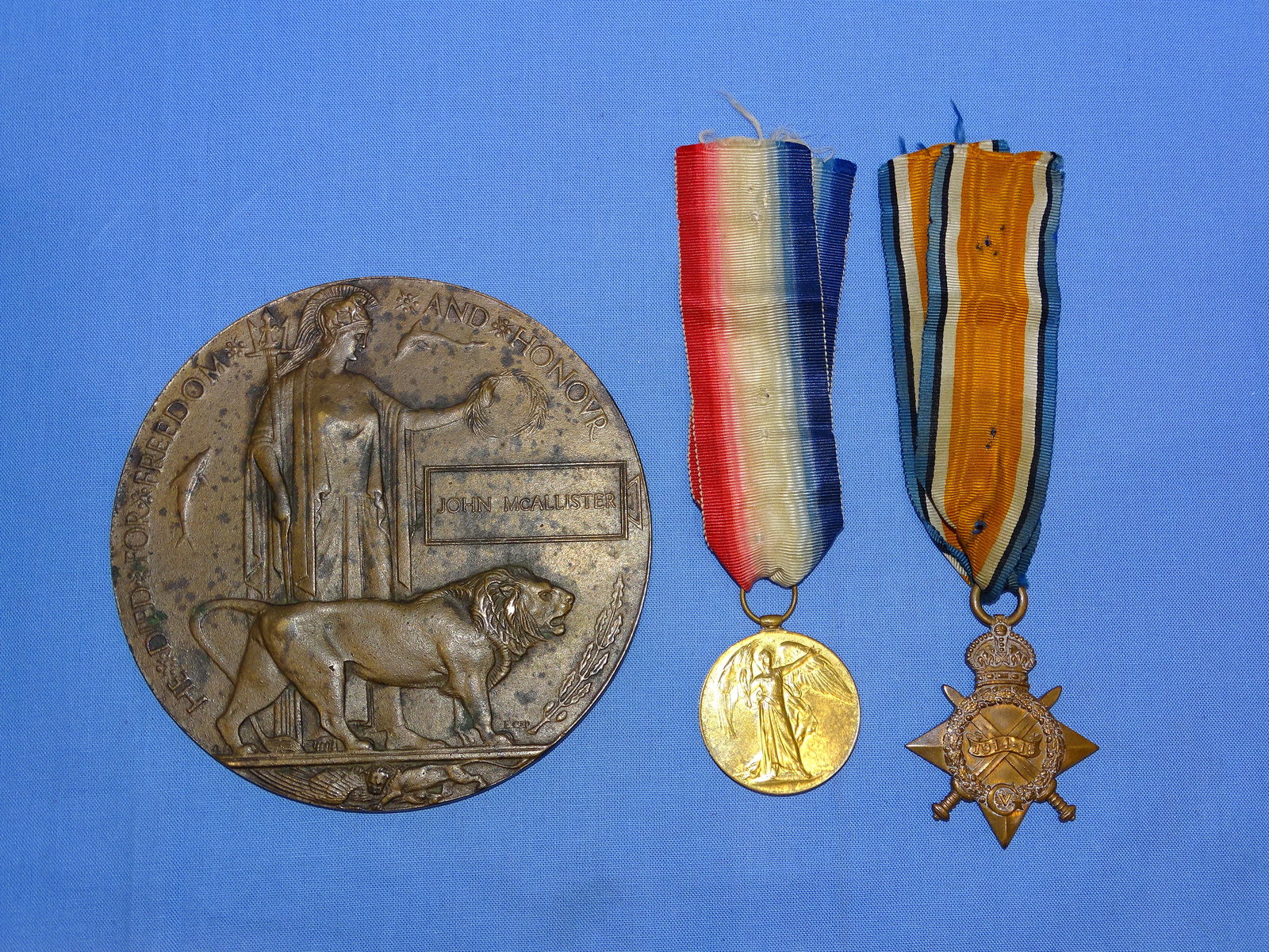 WWI British Named KIA Medal Grouping, HIGHLAND LIGHT INFANTRY (1 of 7)