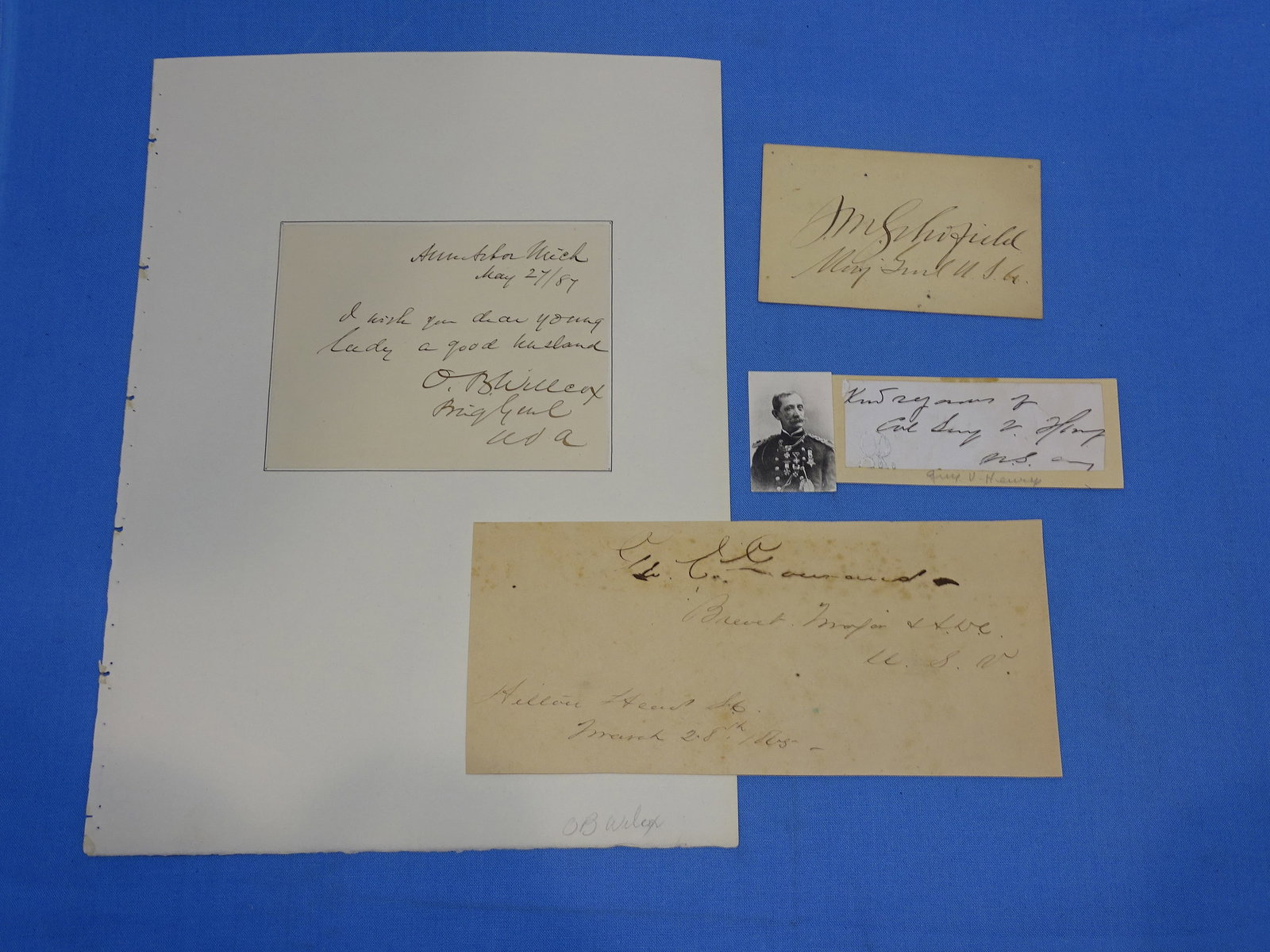 CIVIL WAR Medal of Honor Winner MOH Autograph Lot: MOH WINNER SIGNATURE LOT INCLUDING SCHOFIELD, WILCOX, DEWEY, GOURARD.