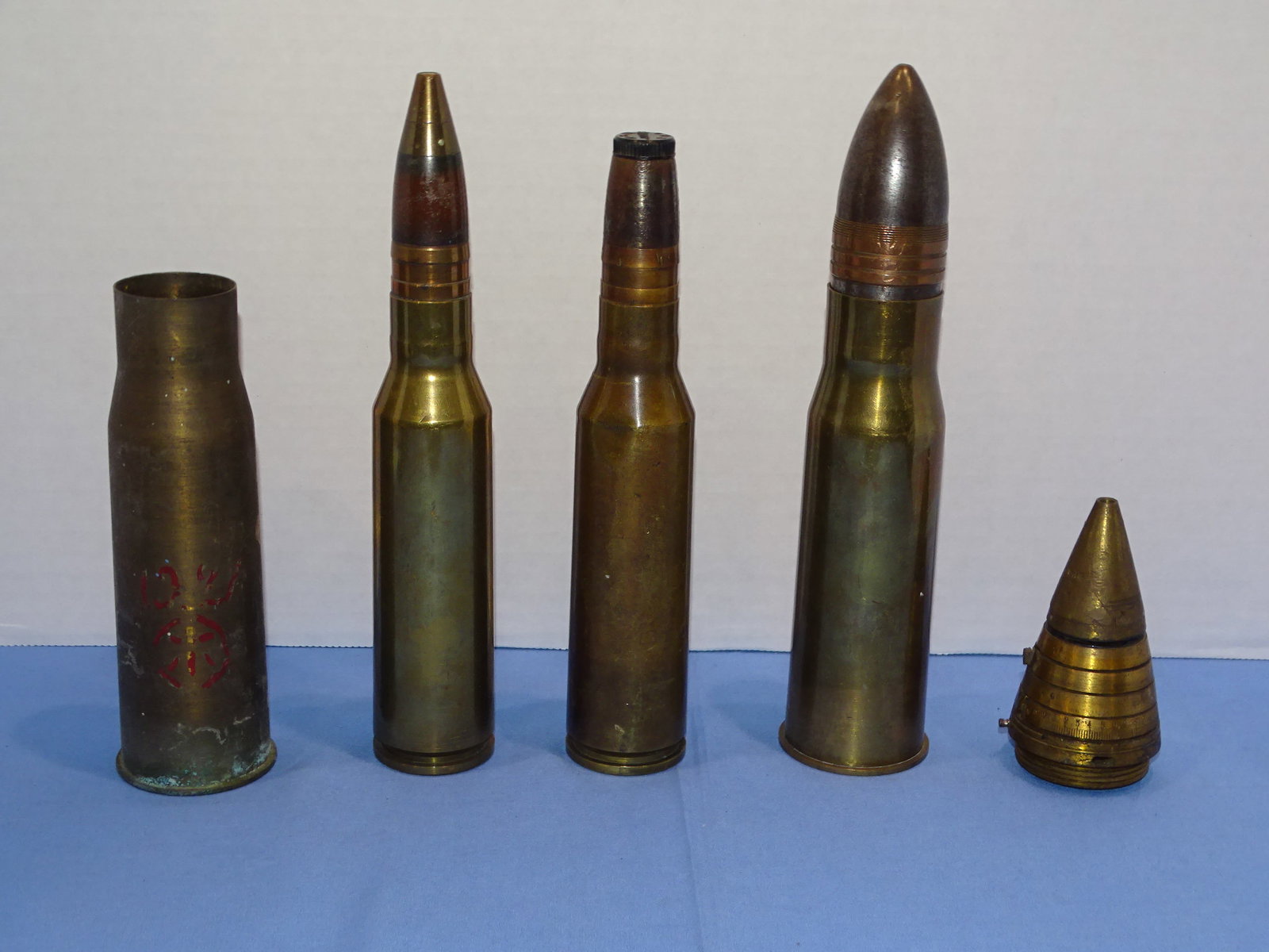 Inert Military Ordnance, WWII Japanese Artillery Shell Casing Fuse Lot (1 of 10)