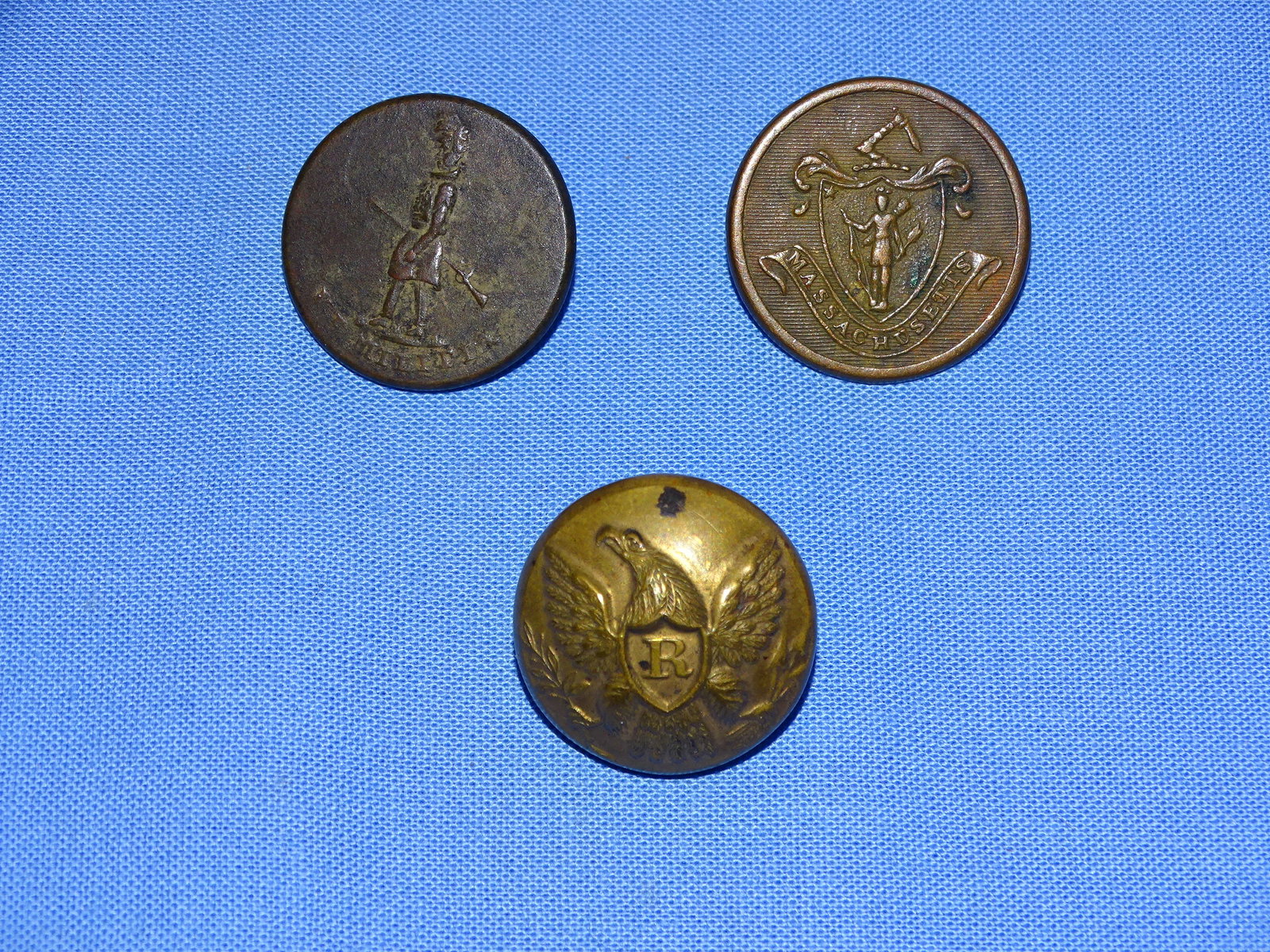 CIVIL WAR Button Lot, Vermont, Massachusetts, Rifleman (1 of 6)