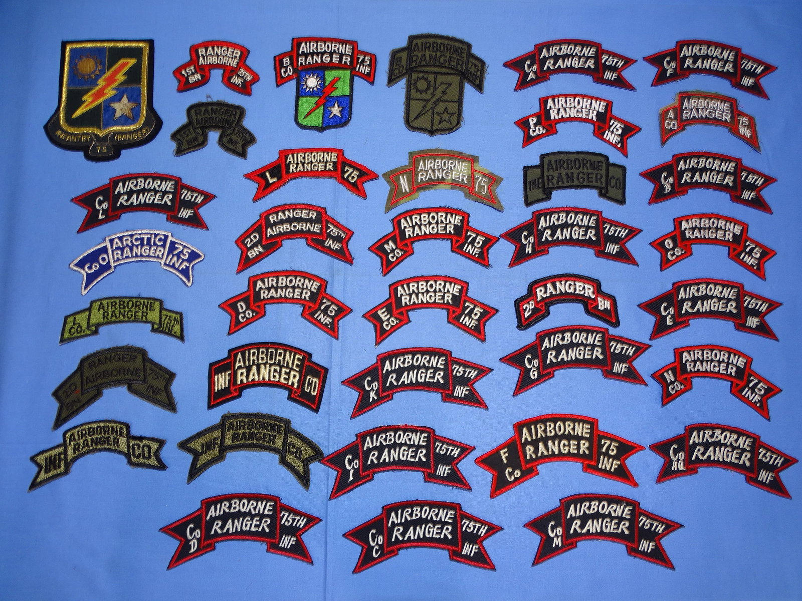 1970's, 80's, 90's Military Patch Lot, AIRBORNE RANGERS (1 of 6)