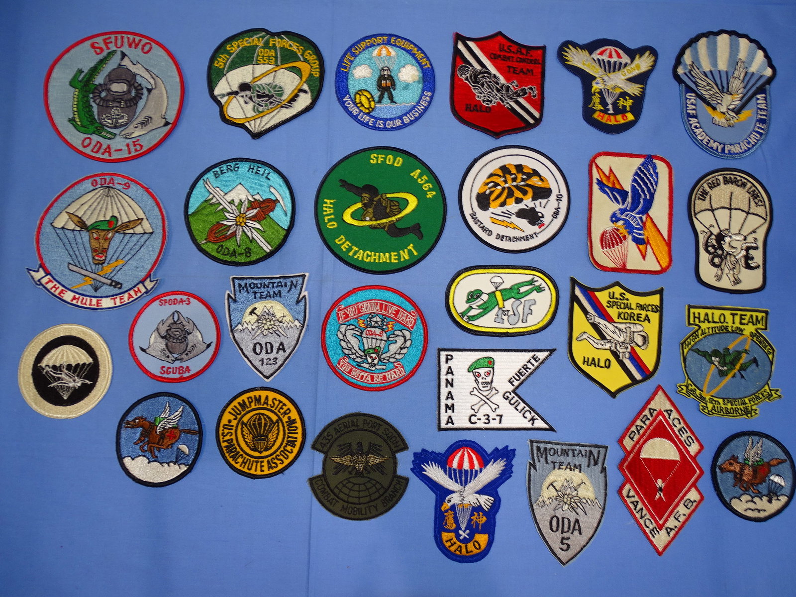 1970's, 80's, 90's Military Patch Lot, ODA - HALO (1 of 6)