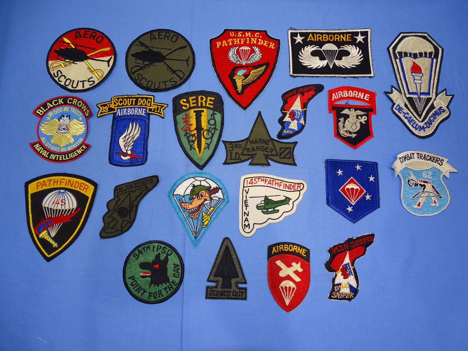 1970's, 80's, 90's Military Patch Lot, PATHFINDER SCOUTS: NICE LOT OF APPROX. 1970's-1990's PATCHES.