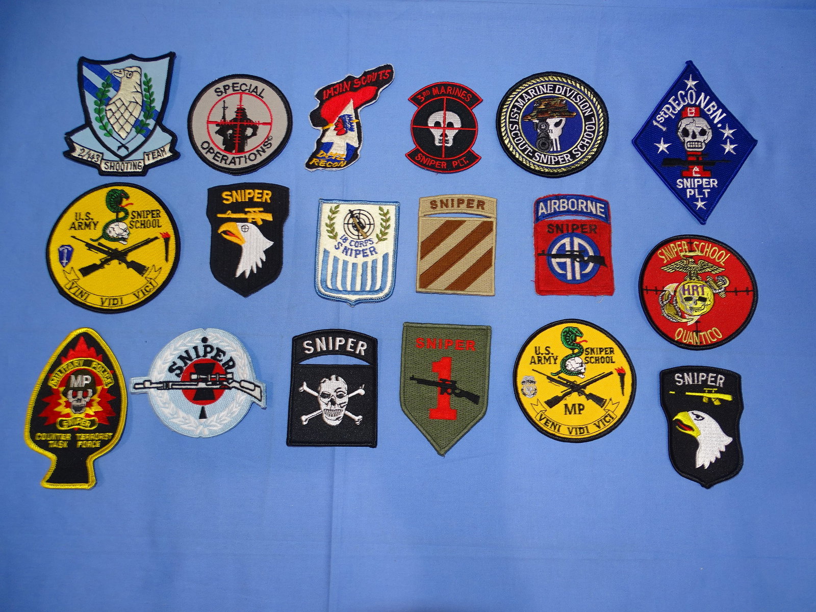 1970's, 80's, 90's Military Patch Lot, SNIPER