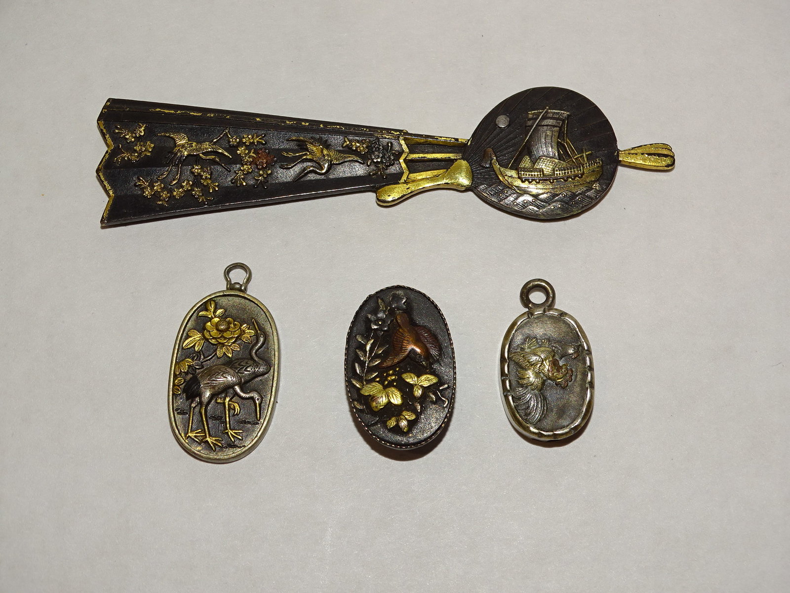 Japanese Samurai Sword Fittings Made into Jewelry (1 of 4)
