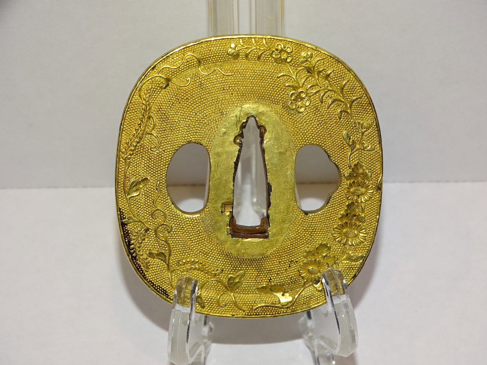 Japanese Samurai Sword Fittings, TSUBA, Gold Foil Covered (1 of 8)