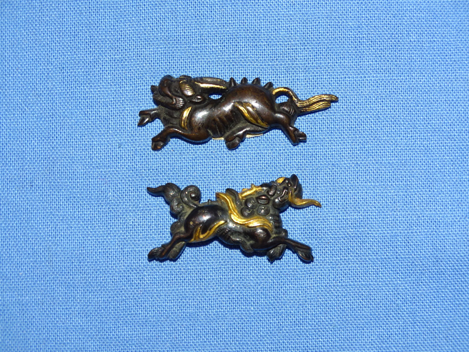 Japanese Samurai Sword Fittings, Menuki Pair, Horses (1 of 3)