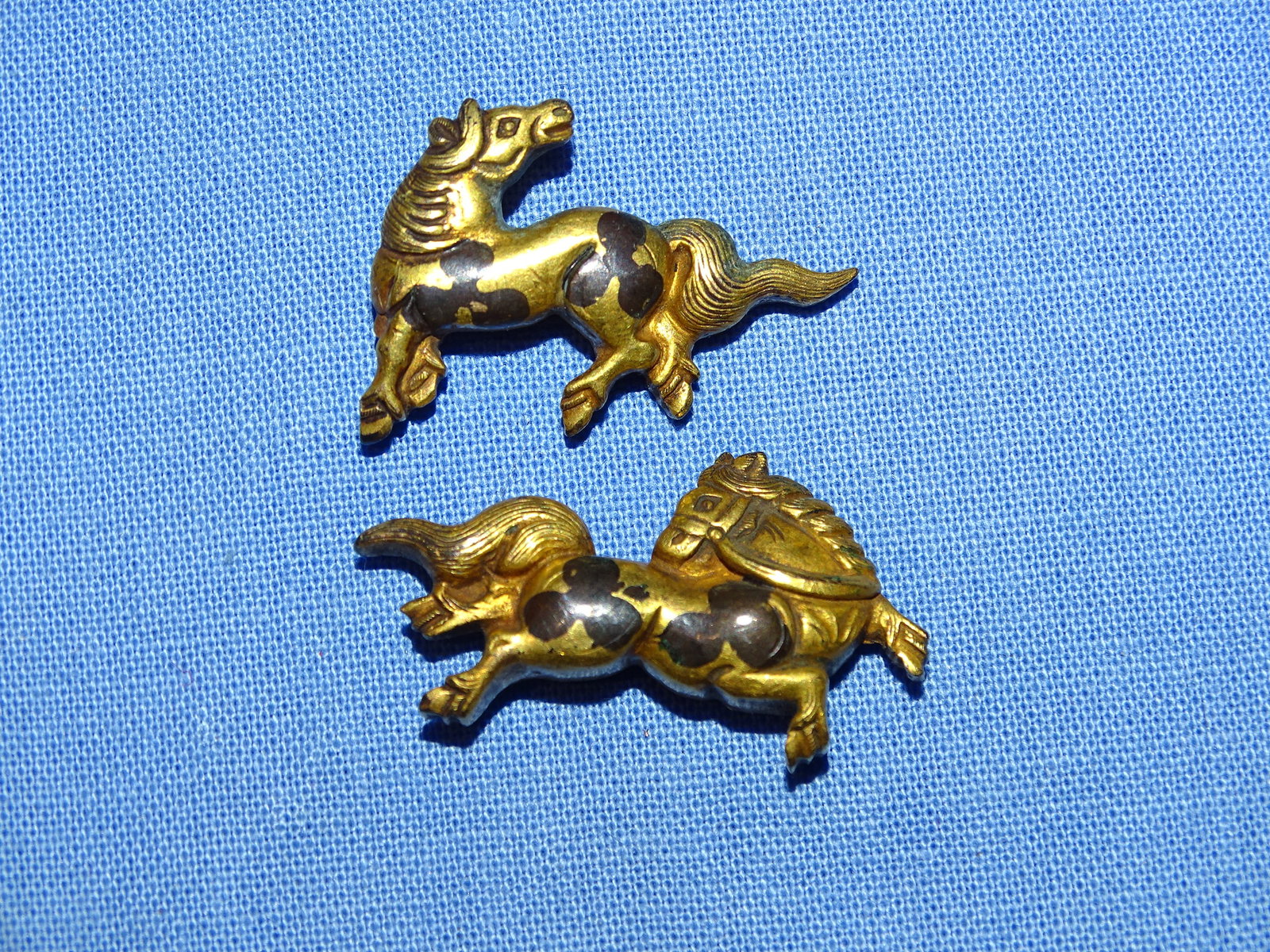 Japanese Samurai Sword Fittings, Menuki Matching Pair, Horses (1 of 3)