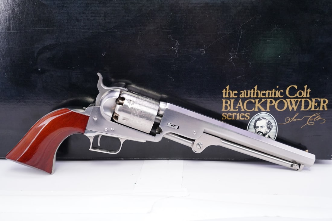 1 of 490 Colt 2nd Generation 1851 Navy Percussion Single Action Revolver & Box: 1 of 490 Stainless Colt 2nd Generation 1851 Navy Percussion Single Action Revolver & Box Make: Colt Model: 2nd Generation Stainless 1851 Navy Serial Number: 29251S Caliber: .36 Percuss