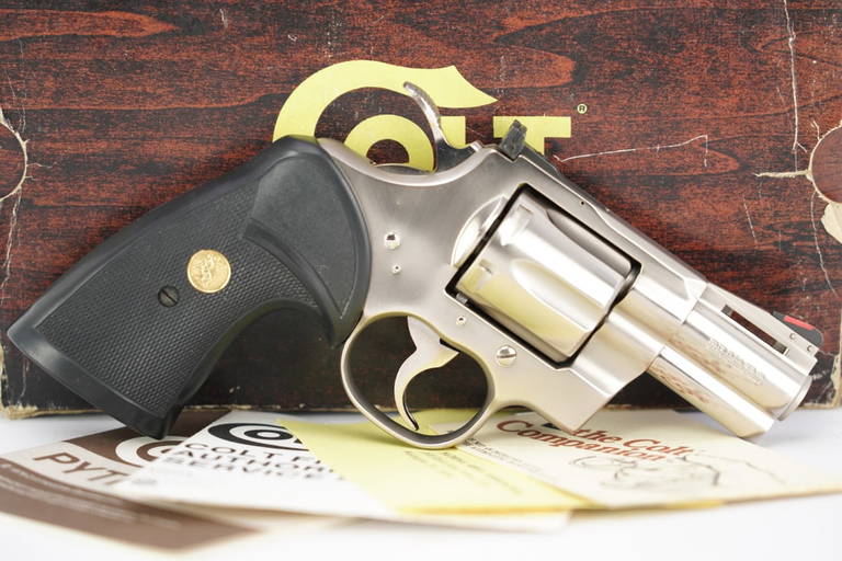 Colt E Nickel Python .357 Double Action Revolver, Model I3820 & Box
