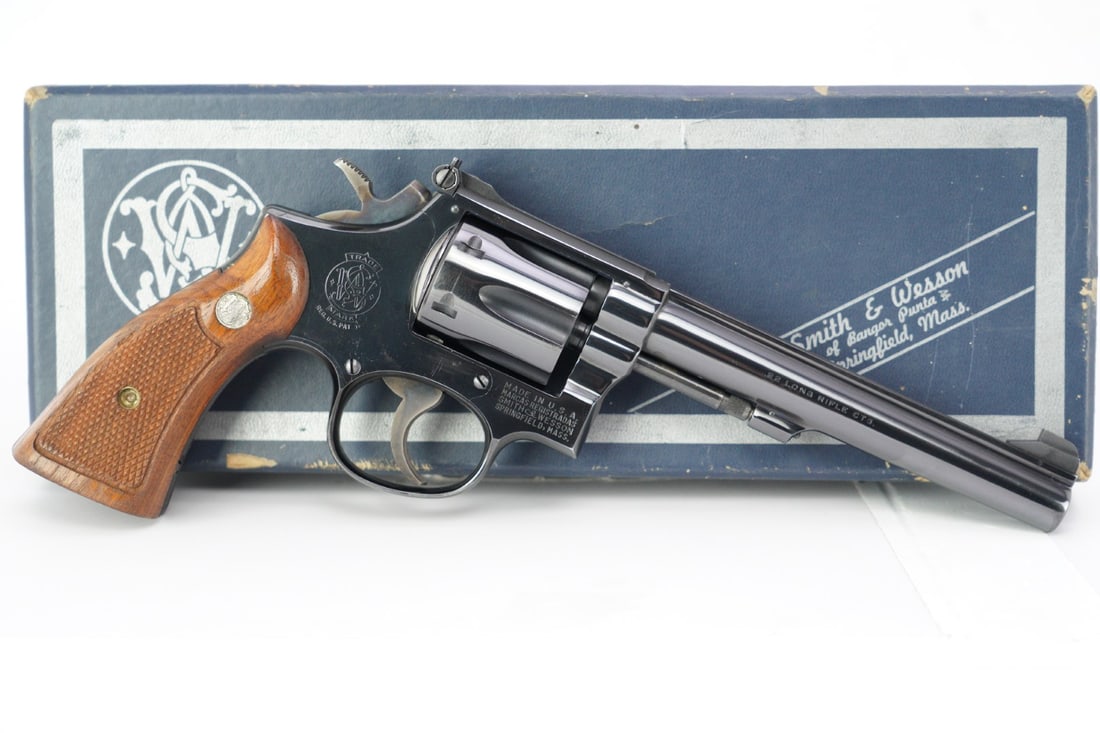 Smith & Wesson Model 17-3 K-22 Masterpiece .22 LR Double Action Revolver & Box: 1968 Smith & Wesson Model 17-3 K-22 Masterpiece .22LR 6" Double Action Revolver & Box Make: Smith & Wesson Model: 17-3 Serial Number: K789406 Year of Manufacture: 1968 Caliber: