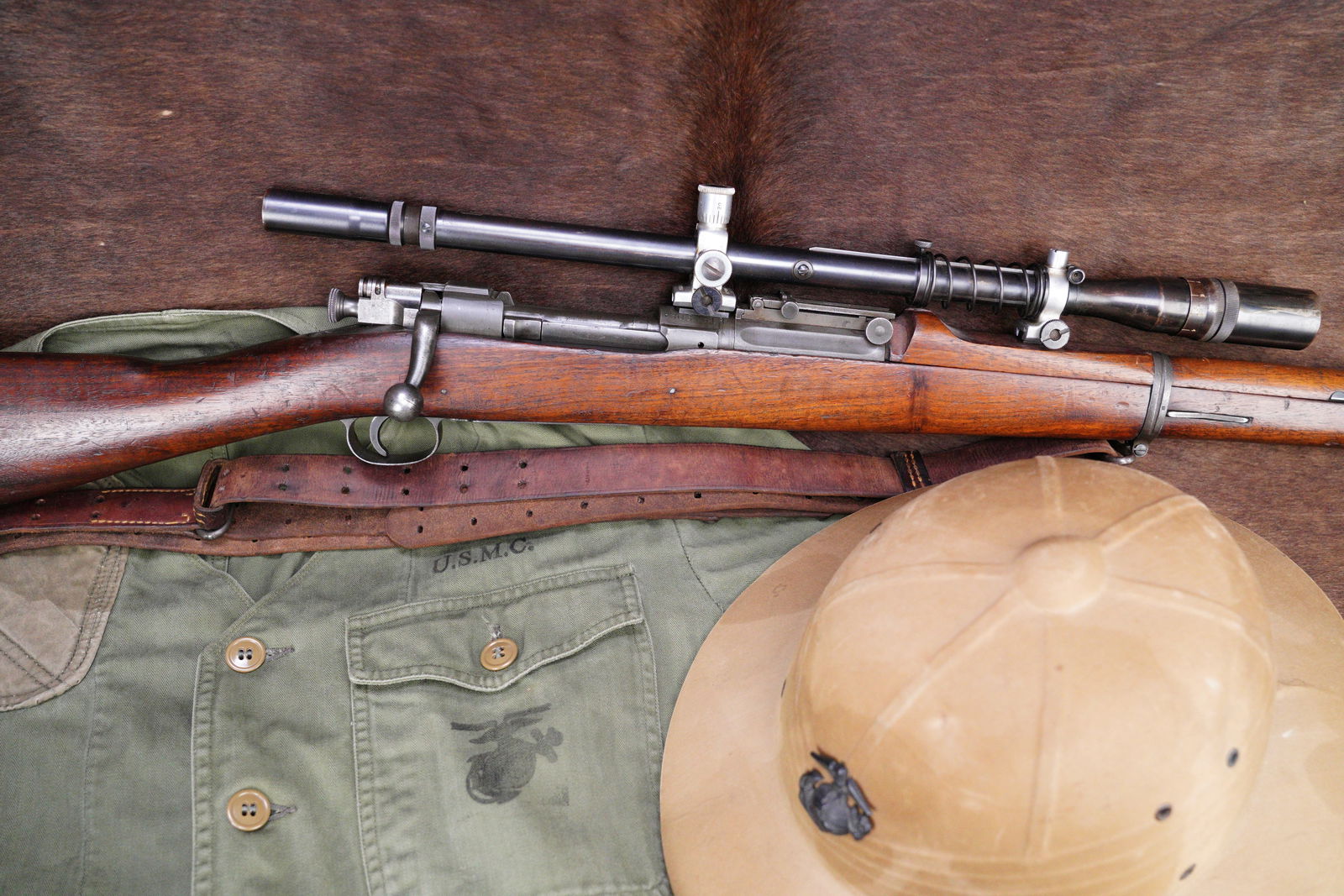 US WW2 Remington M-1903/USMC M-1903A4 Unertl 8X Scope Configured .30-06 24” Sniper Rifle C&R: Make: Remington Model: 1903. Configured as a 1903A4 Sniper Rifle. Serial Number: 3037813 Year of Manufacture: Receiver dates to March 1942. Barrel is dated Decem