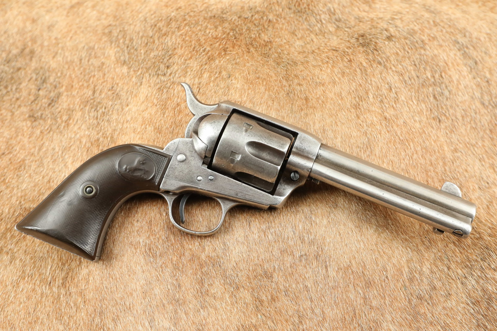 Texas Shipped Colt 1st Generation Single Action Army .38-40 WCF 4.75” SAA Revolver & Letter: Make: Colt Model: Single Action Army Serial Number: 230860 Year of Manufacture: 1902 Caliber: .38-40 Winchester Center Fire (WCF) Action Type: Single Action Revolver with Side Loading-Gate Cylinder Ba
