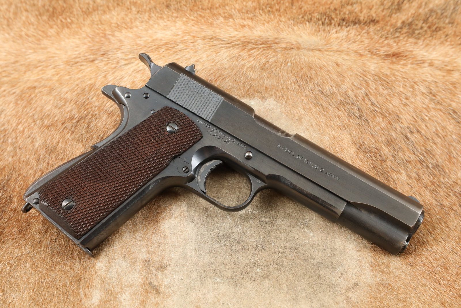 Fine Colt Model of 1911 U.S. Army 1911A1 Transitional .45 ACP Semi-Auto Pistol, MFD 1924 C&R: Make: Colt Model: 1911 Transitional Model Serial Number: 707278 Year of Manufacture: 1924 Caliber: .45 ACP Action Type: Single Action Semi-Auto with Removable Magazine Barrel Length: 5" Sights / Optic