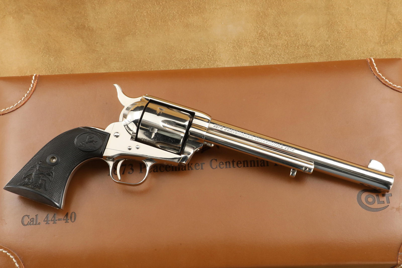 Cased Colt Peacemaker Centennial Nickel Frontier Six Shooter SAA .44-40 Revolver, 1973 C&R (1 of 20)