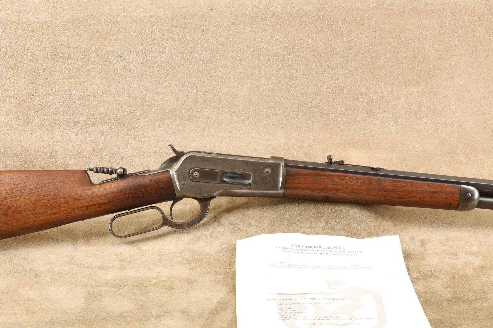 Winchester Model 1886 26" Octagonal .45-90 WCF Lever Action Rifle, 1891 Antique (1 of 20)