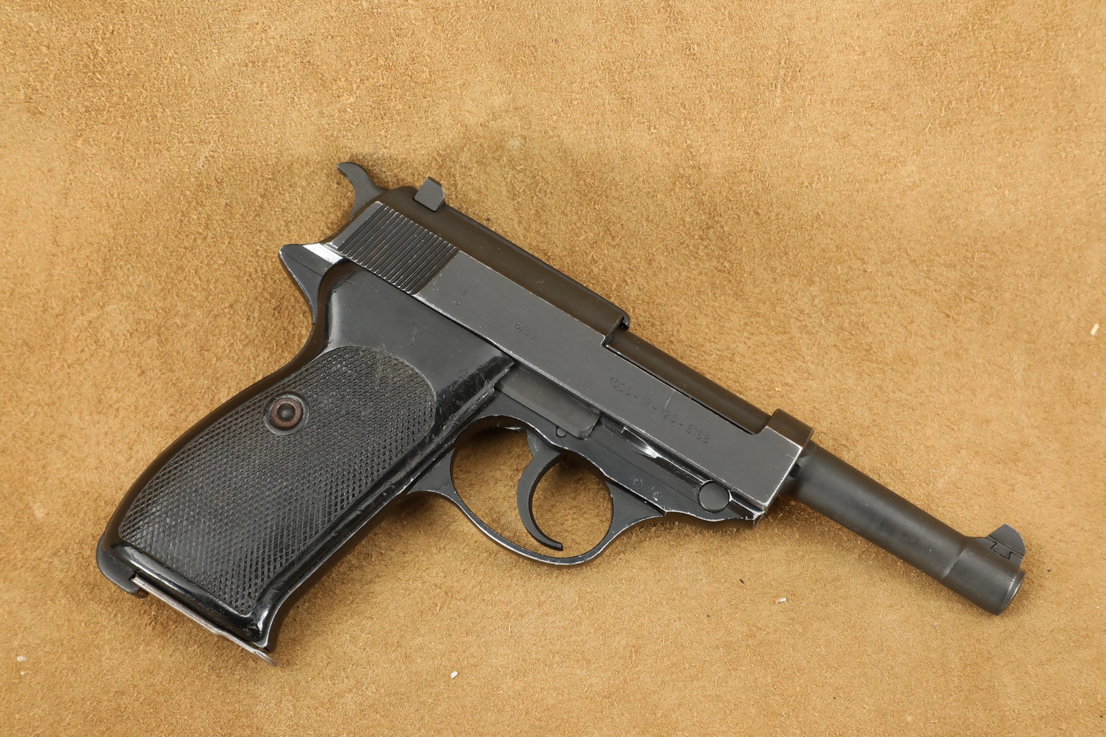 Cold War German Army Bundeswehr Walther P.38 P1 9mm Military Semi-Automatic Pistol, 1959 C&R: In-House Shipping: $35.00 + 1.5% Shipping Insurance Make: Walther Model: P38 Serial Number: 061074 Year of Manu