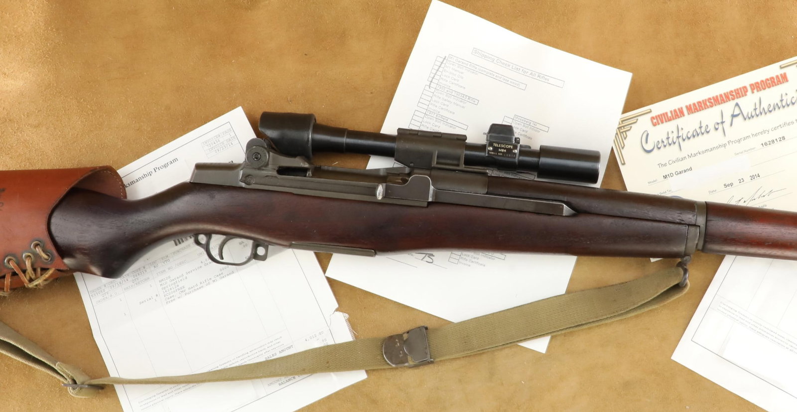 Winchester M1D M1 Garand CMP Service Grade Sniper Rifle with "WIN-13" Receiver C&R: Make: Winchester Model: M1D Garand Serial Number: 1628128, "WIN-13" correct serial range Year of Manufacture: Receiver made 1943, assembled January-June 1945. Barrel date January 1952.