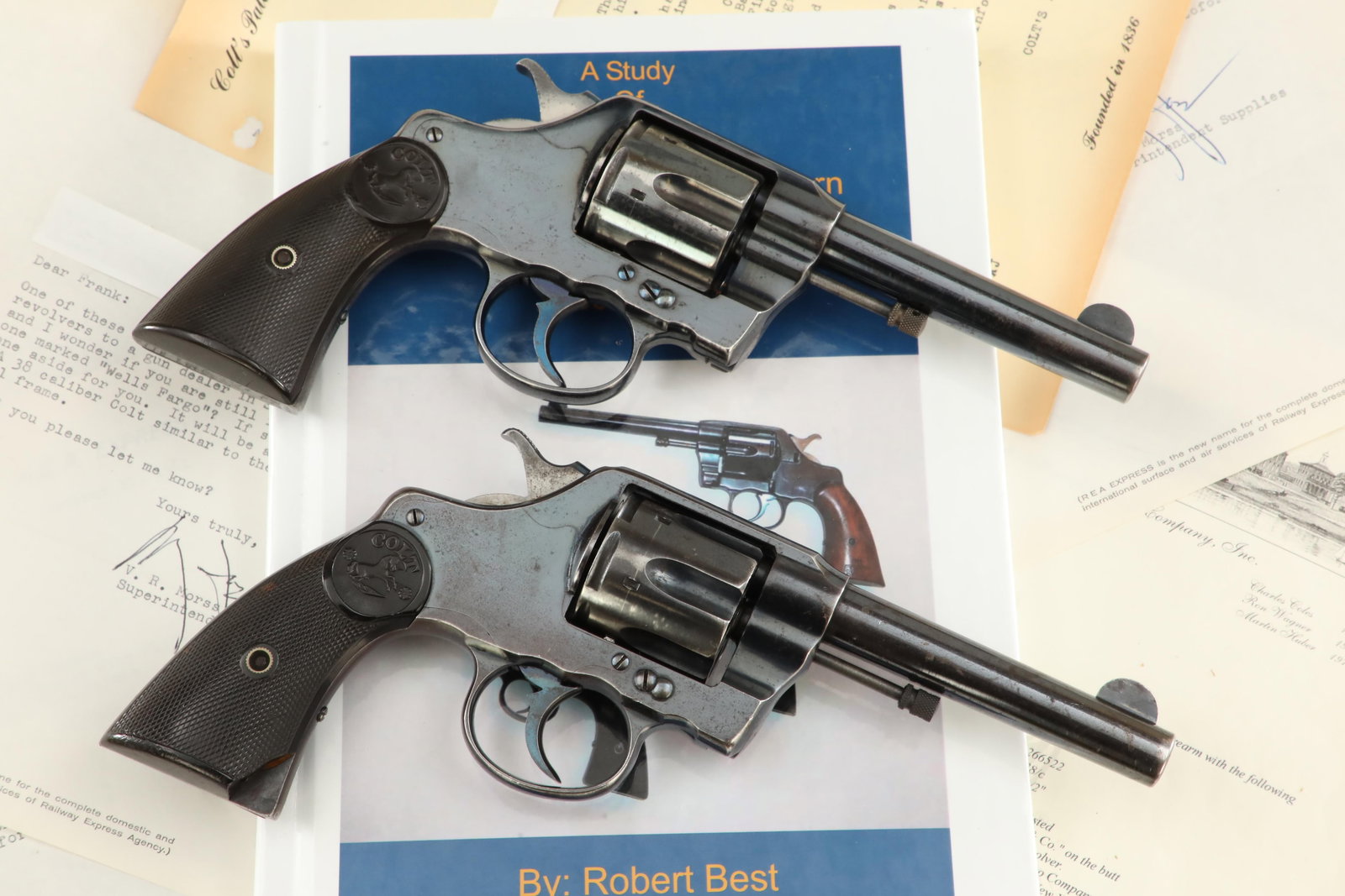 Documented Pair Same Shipment Wells Fargo Colt New Army .38 Special Revolvers, 1906 C&R (1 of 20)