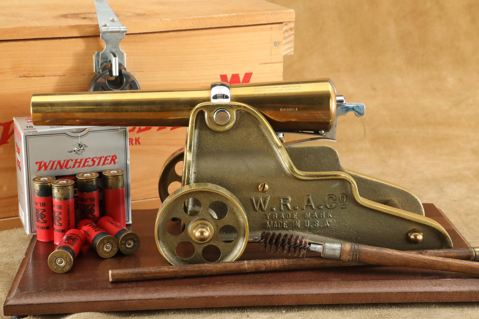 Winchester Presentation Model 98 Breech Loading Signal Cannon 10 GA Blank Only Crate/Base, 1976 (1 of 20)