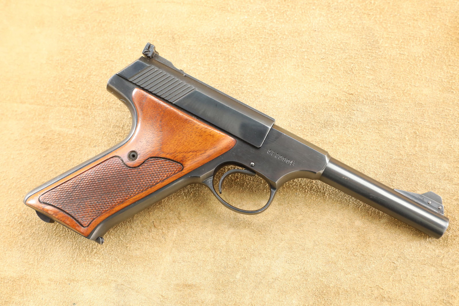 Boxed Colt 3rd Series Woodsman Sport Model Blue 4 1/2" .22 LR Semi-Automatic Pistol, C&R: In-House Shipping: $35.00 + 1.5% Shipping Insurance Make: Colt Model: Woodsman Sport Model, 3rd Series Serial Number: 017090S Year of Manufacture: Colt's s