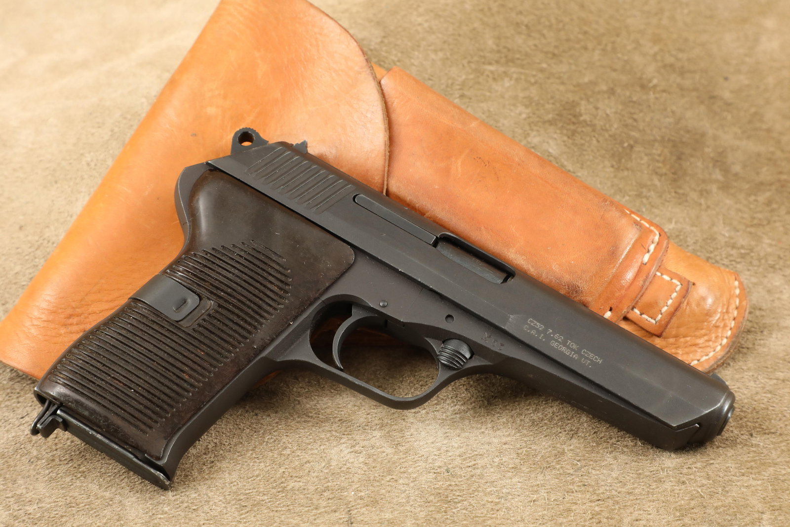 Ceska Zbrojovka Czech CZ 52 CZ52 7.62x25 Tokarev Military Semi-Automatic Pistol, 1953 C&R: In-House Shipping: $35.00 + 1.5% Shipping Insurance Make: Ceska Zbrojovka, imported by C.A.I. Model: 52 Serial Number: A1305 Year of Manufacture: 1953 <