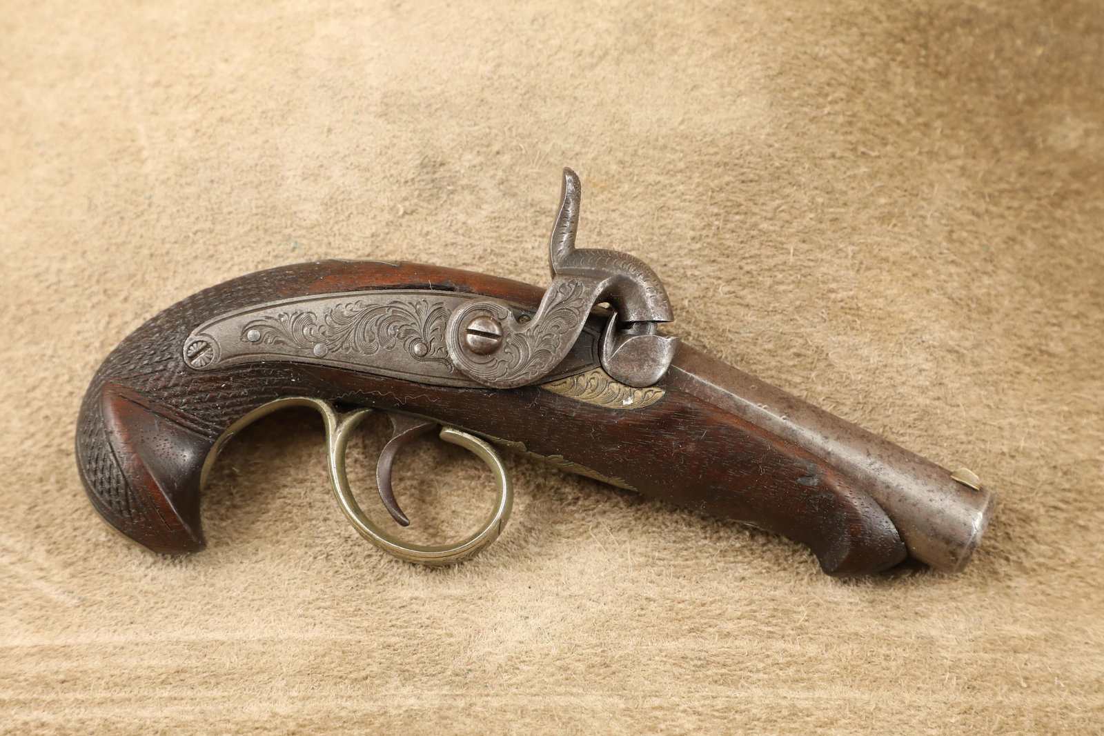 J. E. Evans Philadelphia Deringer Copy 2 3/4" .36 Caliber Percussion Derringer, Antique (1 of 14)