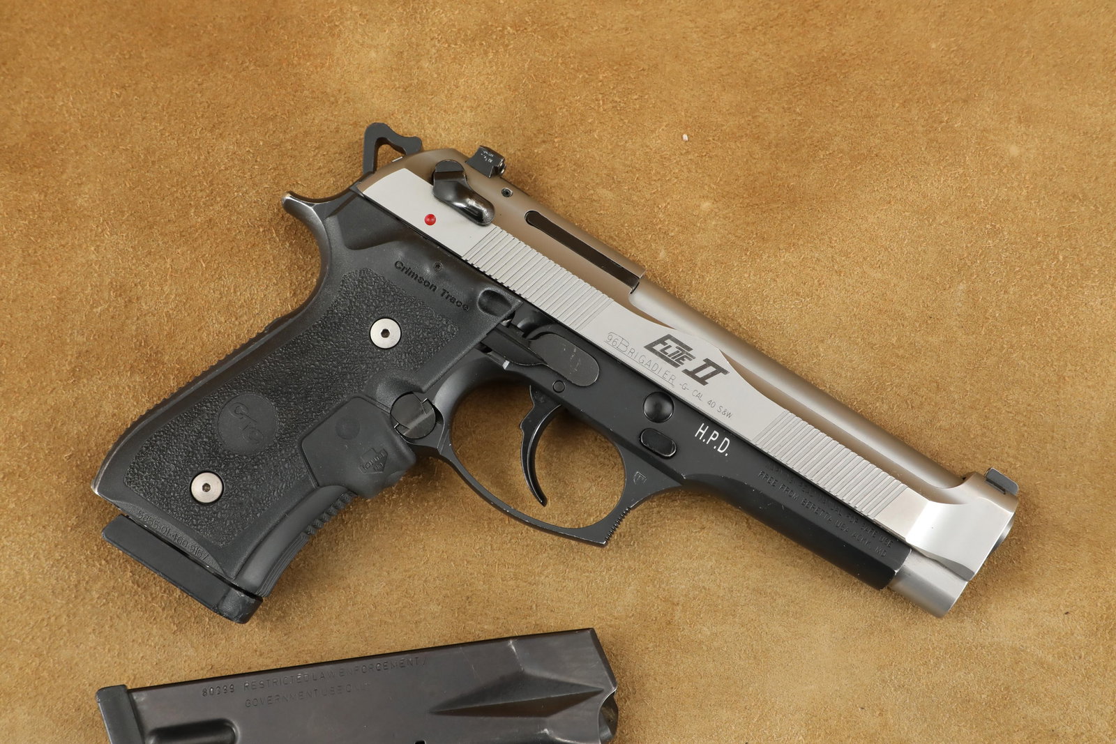 HPD Marked Beretta USA 96 Brigadier Elite II .40 S&W 4.7" Semi Automatic DA/SA Pistol, 2000 (1 of 20)