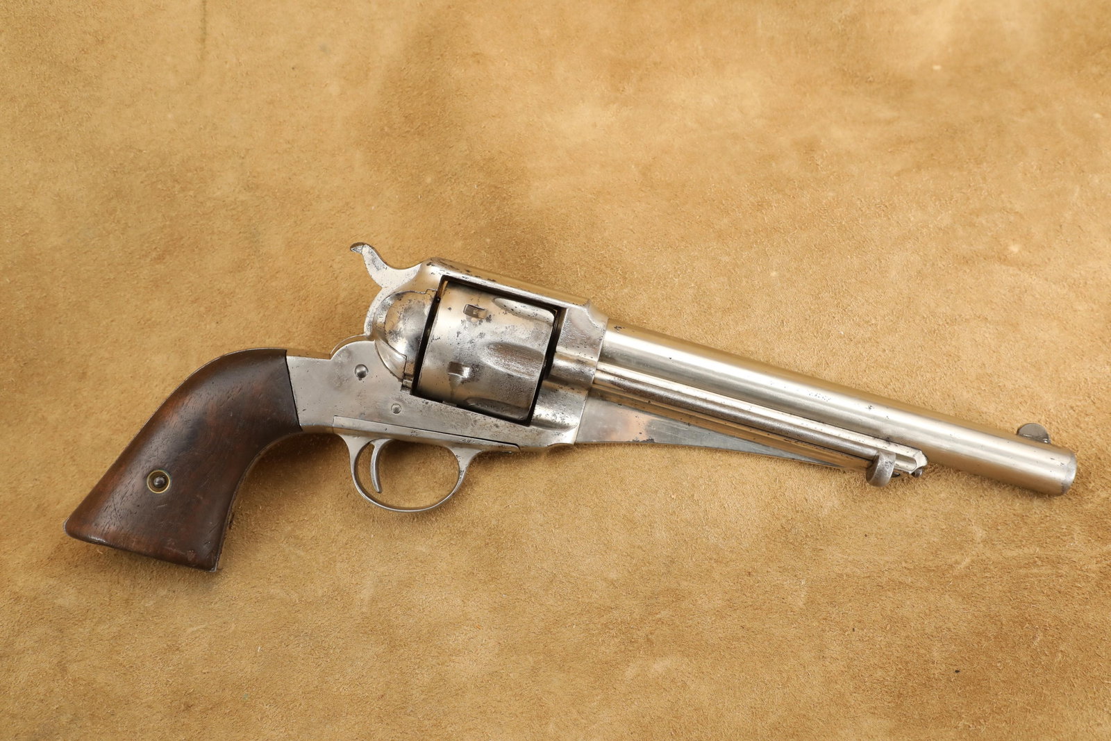 E. Remington & Sons Model 1875 SAA 7 1/2" Nickel .44-40 WCF Single Action Revolver, Antique (1 of 20)