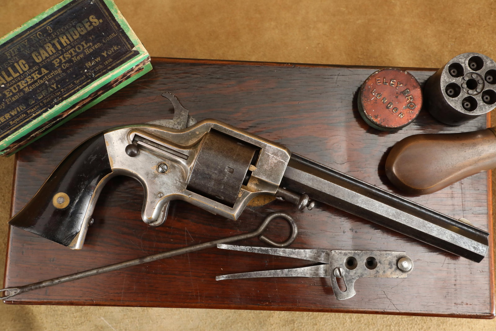 Plant's Mfg Co. 3rd Model Brass Frame .42 Cal 6" Cup-Fire Revolver 1860-1866 Antique (1 of 20)