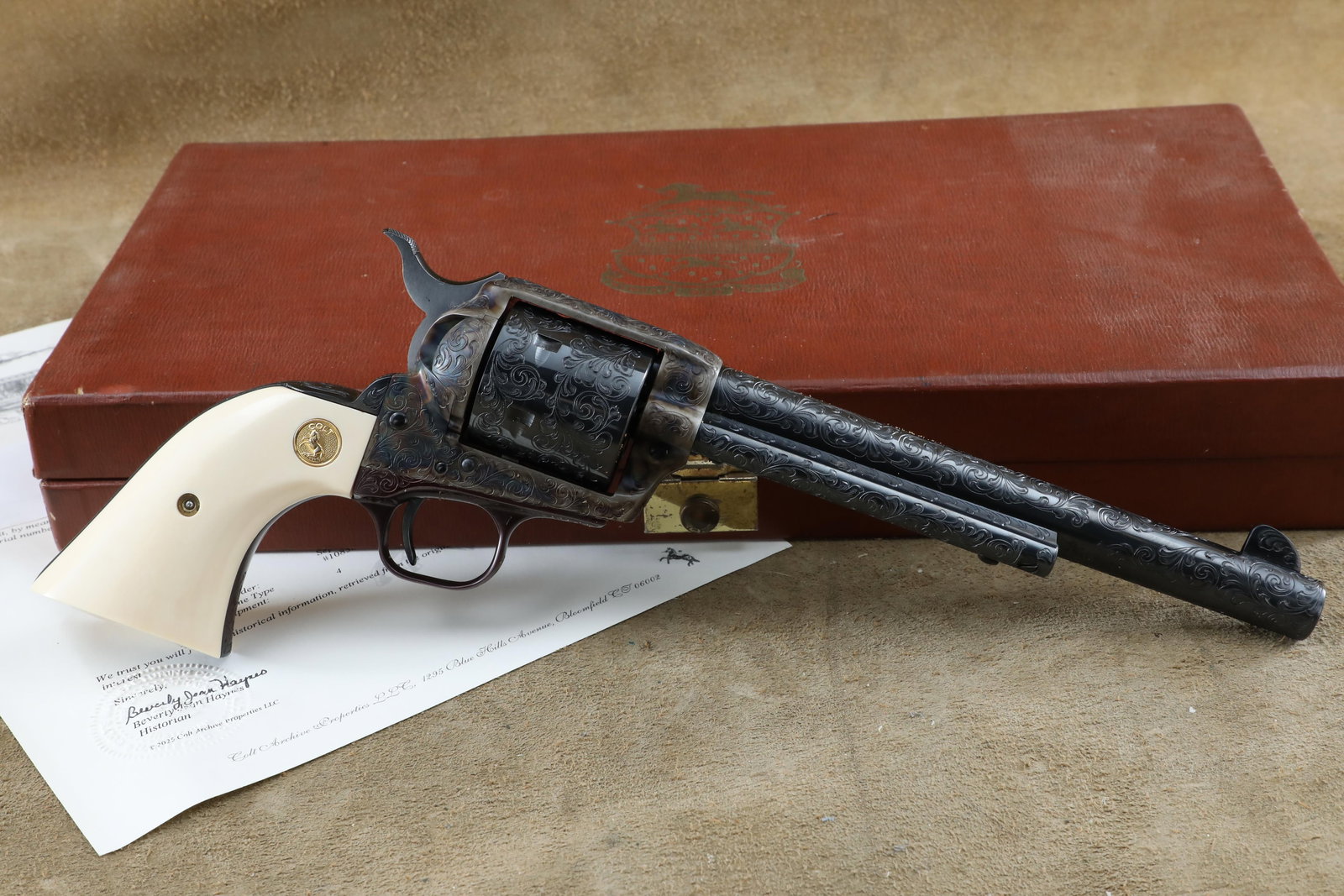 Cased Colt Factory Class D Engraved Unfluted Cylinder Single Action Army .45 Revolver 1978 C&R (1 of 20)