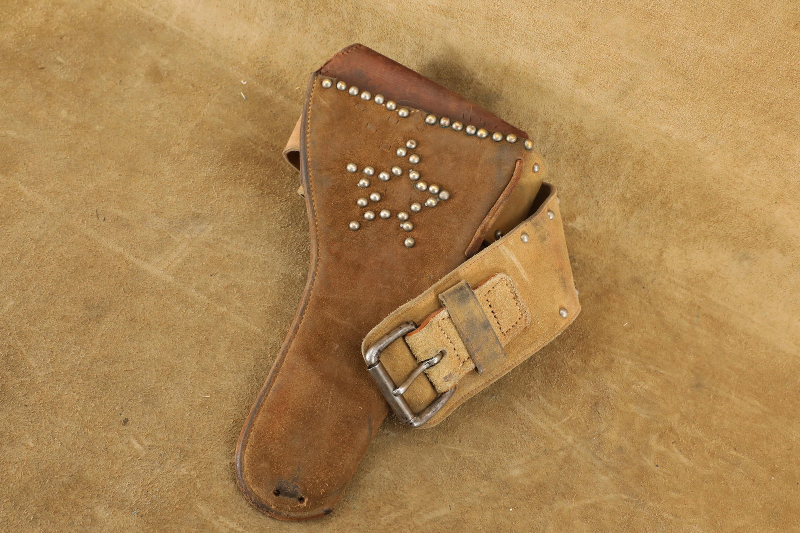 Vintage Stembridge Gun Rentals Suede Indian Style Spotted Gun Rig Marked E 353 (1 of 15)