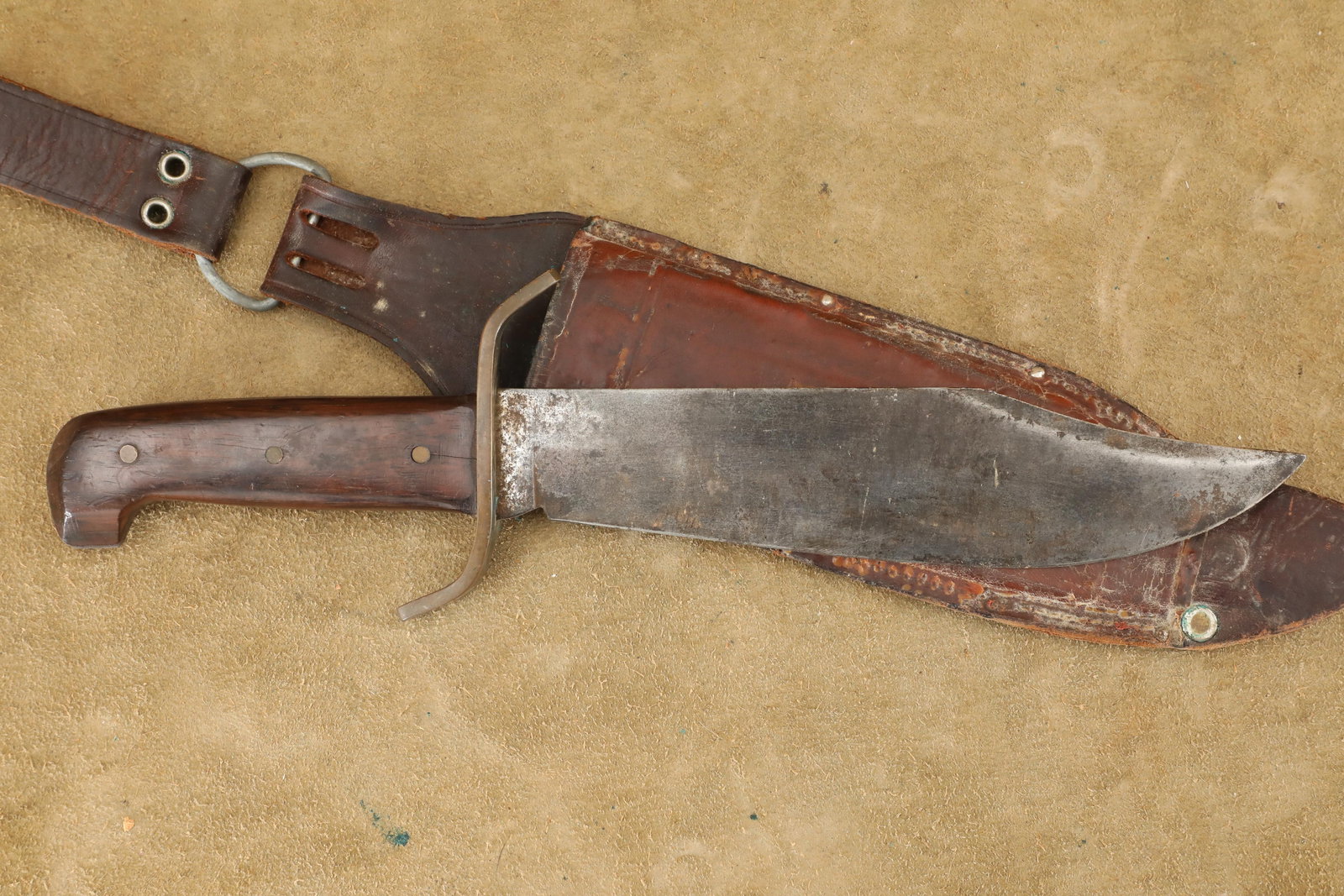 US Army USMC Marine Vietnam Western W-49 Big Bowie Blade Marked Fighting Knife, Sheath (1 of 20)